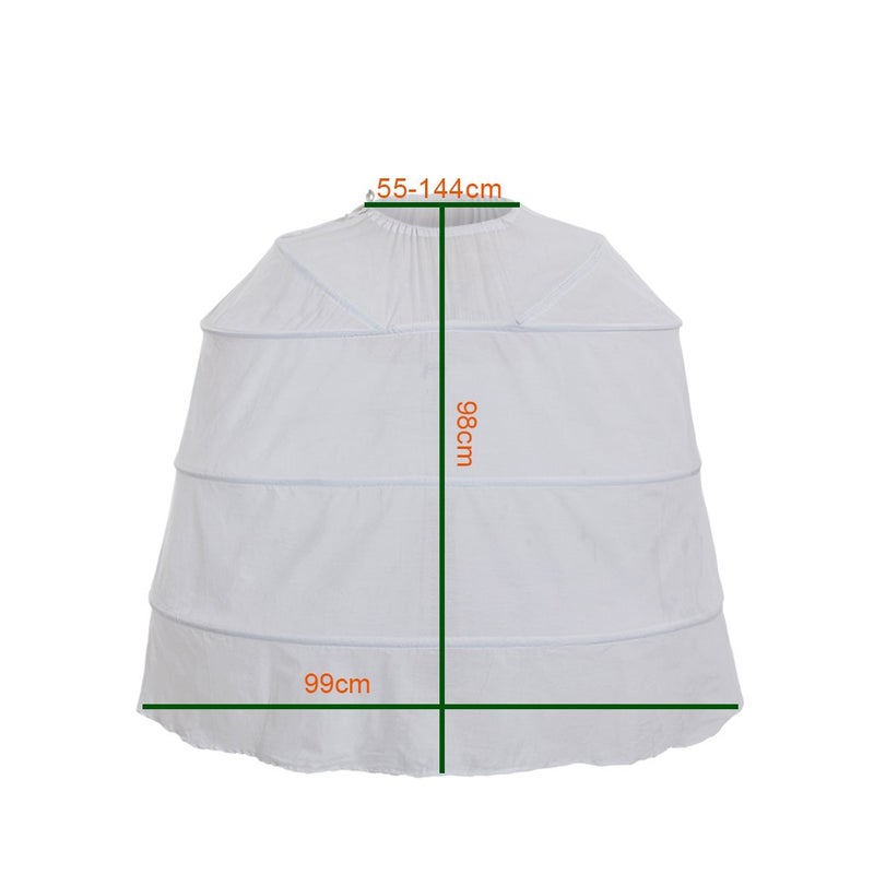 DUNHAO COS Women's White Crinoline Pannier Underskirt Victorian Dress (Long Pannier) - Image 2